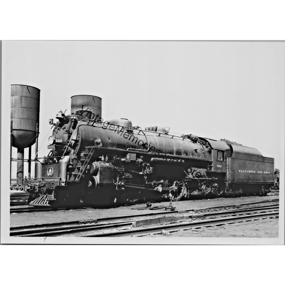 Vtg‎ baltimore & ohio railroad bo 5317 steam locomotive 5"x7" real photo t2-178